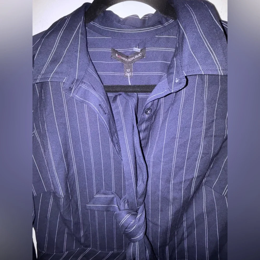 Banana Republic Navy and White Striped Dress - Picture 4 of 11